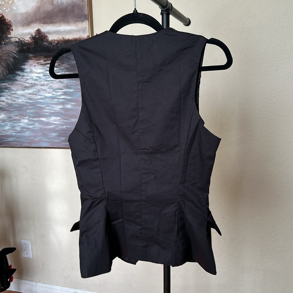 JULIET House of CB BLACK SLEEVELESS TUXEDO TOP USD $139 size M vest - Picture 8 of 11
